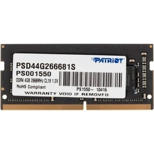 PATRIOT 4Gb 2666MHz PSD44G266681S Signature RTL PC4-21300 CL19 SO-DIMM 260-pin 1.2В single rank (PSD44G266681S)