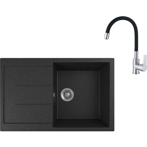 

Кухонная мойка и смеситель GreenStone GRS-25-308 Haiba HB70112-7 черная, GRS-25-308 Haiba HB70112-7 черная