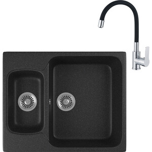 

Кухонная мойка и смеситель GreenStone GRS-09-308 Haiba HB70112-7 черная, GRS-09-308 Haiba HB70112-7 черная
