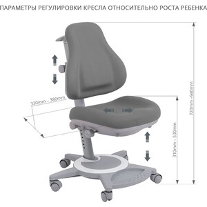 Комплект FunDesk Парта Sentire grey + кресло Bravo grey