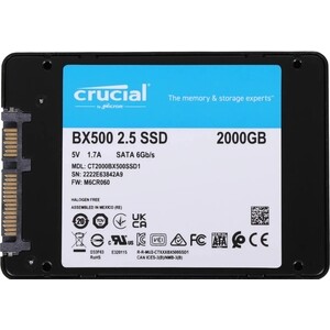 Твердотельный накопитель Crucial 2000GB SSD BX500 3D NAND SATA 2.5-inch (CT2000BX500SSD1)