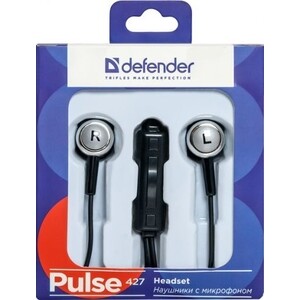 Гарнитура для смартфонов Defender Pulse 427 черный, вставки (63427)