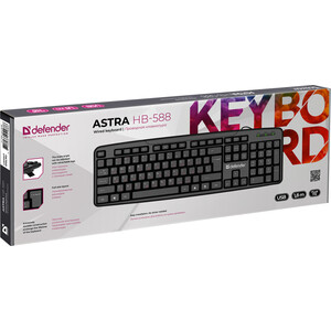 Клавиатура Defender Проводная Astra HB-588 RU, черный, полноразмерная (45588) Проводная Astra HB-588 RU, черный, полноразмерная (45588) - фото 3