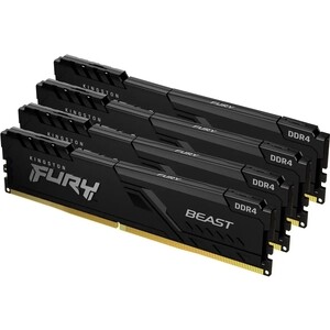 Память оперативная Kingston 16GB 2666MHz DDR4 CL16 DIMM (Kit of 4) FURY Beast Black (KF426C16BBK4/16)