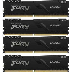 Память оперативная Kingston 16GB 2666MHz DDR4 CL16 DIMM (Kit of 4) FURY Beast Black (KF426C16BBK4/16)