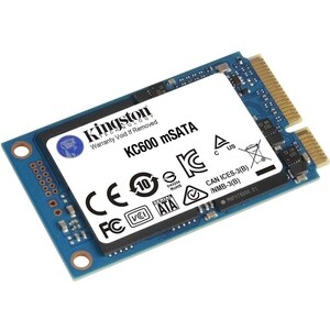 Твердотельный накопитель Kingston SSD KC600, 256GB, mSATA, SATA3, 3D TLC, R/W 550/500MB/s, IOPs 90 000/80 000, TBW 150, DWPD 0.32 (5 лет) (SKC600MS/256G)