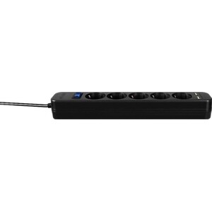 Фильтр Sven Surge protector SF-05LU 3.0 м (5 евро розеток, 2*USB(2,4A)) черный, цветная коробка (SV-018849)