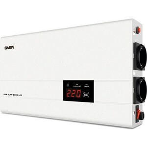 Стабилизатор Sven Stabilizer AVR SLIM-2000 LCD, Relay, 1200W, 2000VA, 140-260v, the function "pause", 2 outlets (SV-013950)