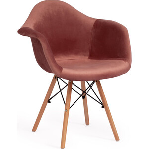 Кресло TetChair Secret De Maison cindy soft (Eames) (mod. 101) дерево береза/металл/мягкое сиденье/ткань коралловый (HLR 44)/натуральный