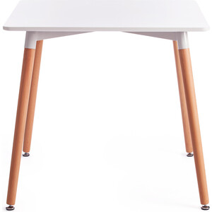 TetChair Стол JOHN (mod. T1003) МДФ/дерево, 80 х 80 х 75 см , White (Белый) / Natural (натуральный) стол катрин прямоугольный нераскладной белый лдсп