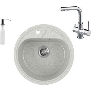 

Кухонная мойка и смеситель GreenStone GRS-04-310 Lemark Comfort LM3061C с сифоном и дозатором, серая, GRS-04-310 Lemark Comfort LM3061C с сифоном и дозатором, серая
