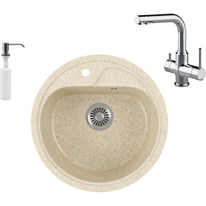 

Кухонная мойка и смеситель GreenStone GRS-04-328 Lemark Comfort LM3061C с сифоном и дозатором, бежевая, GRS-04-328 Lemark Comfort LM3061C с сифоном и дозатором, бежевая
