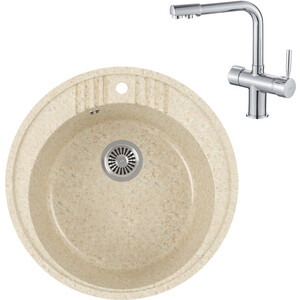 

Кухонная мойка и смеситель GreenStone GRS-05s-328 Haiba HB70088 с сифоном, бежевая, GRS-05s-328 Haiba HB70088 с сифоном, бежевая