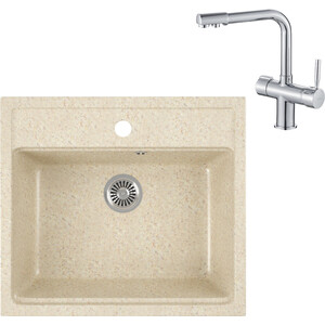 

Кухонная мойка и смеситель GreenStone GRS-06-328 Haiba HB70088 с сифоном, бежевая, GRS-06-328 Haiba HB70088 с сифоном, бежевая