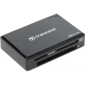 Карт ридер Transcend Black, All-in-One cardreader , USB 3.1 Gen 1 (TS-RDC8K2) карта памяти transcend micro sdhc card 64gb class10 u1 w adapter ts64gusdu1