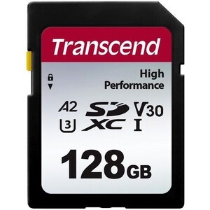 Карта памяти Transcend 128GB SD Card UHS-I U3 A2 V30 (TS128GSDC330S) карта памяти 128gb transcend jetdrive lite 350 ts128gjdl350 для macbook pro retina 15 12 e13