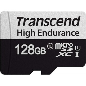 Карта памяти Transcend 128GB microSD w/ adapter U1, High Endurance (TS128GUSD350V) карта памяти 128gb transcend jetdrive lite 350 ts128gjdl350 для macbook pro retina 15 12 e13