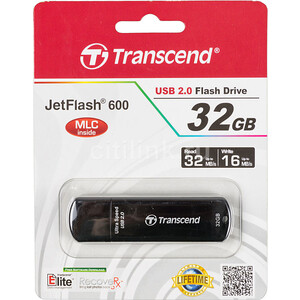 Флеш-накопитель Transcend 32GB JetFlash 600 (Black/Purple) High Speed (TS32GJF600)