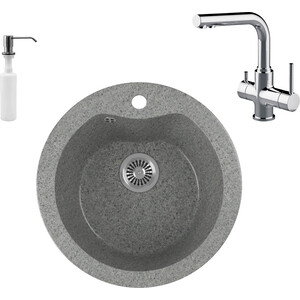 

Кухонная мойка и смеситель GreenStone GRS-08S-309 Lemark Comfort LM3061C с сифоном и дозатором, темно-серая, GRS-08S-309 Lemark Comfort LM3061C с сифоном и дозатором, темно-серая
