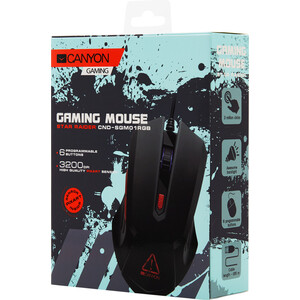 Мышь Canyon Star Raider GM-1 Optical Gaming Mouse with 6 programmable buttons, Pixart optical sensor, 4 levels of DPI an (CND-SGM01RGB) - фото 3