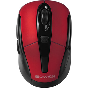 Мышь Canyon цвет - черный/красный, беспроводная 2.4 Гц, регулируемый DPI 800/1000/1600, 6 кнопок, прорезиненное по (CNR-MSOW06R) фен laifen swift special red 1600 вт красный