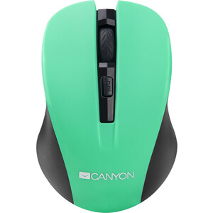 Мышь Canyon CNE-CMSW1G мышь, цвет - зеленый, беспроводная 2.4 Гц, DPI 800/1000/1200 DPI, 3 кнопки и колесо прокрутки, прор (CNE-CMSW1G) фен щетка vgr v 498 1200 вт зеленый