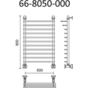 Полотенцесушитель водяной Маргроид В66 55х80 (66-8050-000)