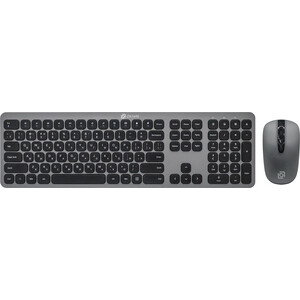 Клавиатура + мышь Oklick 300M клав:серый мышь:серый/черный USB беспроводная slim (1488402) мышь oklick 310mw оптическая 3200dpi беспроводная usb чёрный серый