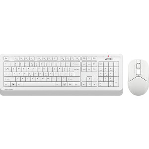 Клавиатура + мышь A4Tech Fstyler FG1012 клав:белый мышь:белый USB беспроводная Multimedia (FG1012 WHITE) клавиатура oklick 500m белый usb slim multimedia