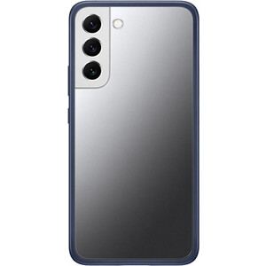 Чехол (клип-кейс) Samsung Galaxy S22+ Frame Cover прозрачный/темно-синий (EF-MS906CNEGRU) (EF-MS906CNEGRU) чехол anycase для airpods double color темно серый красный