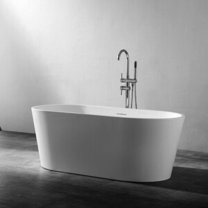Акриловая ванна Abber 130х70 на каркасе, слив-перелив (AB9203-1.3) hansgrohe exafill s 58117000 накладная панель для ванны слив перелив с наливом
