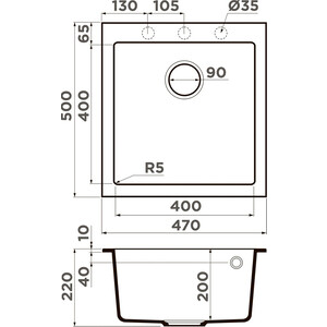 Кухонная мойка Omoikiri Bosen 47-PL платина (4993591)