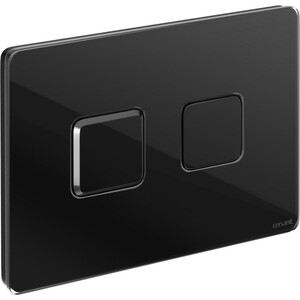 Кнопка смыва Cersanit Accento Square стекло, черная (63529)