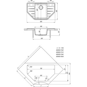 Кухонная мойка ZOX ZX-GM 13 80х48 угловая, бежевая (4630085463467)