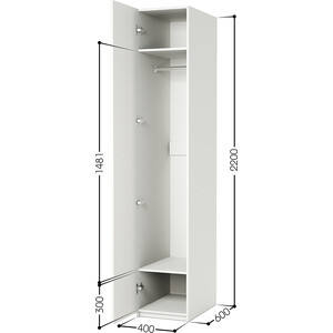 Шкаф для одежды Шарм-Дизайн ДО-1 40х60 белый