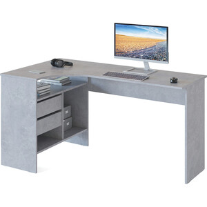Стол письменный СОКОЛ СПм-25 левый бетон стол письменный мдк феникс 2 голубой ст4ф 2г