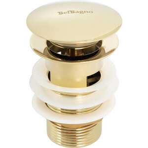 Донный клапан BelBagno SAT Click-clack с переливом, золото (BB-SAT-ORO) донный клапан damixa option длинный матовый 210610300