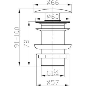 Донный клапан BelBagno SC Click-clack без перелива, хром (BB-SC-CRM)