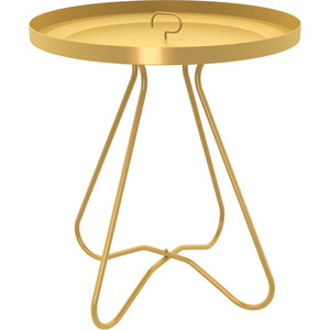 Стол журнальный Мебелик SHT-CT3 золото журнальный столик genglass круглый с металлическим золотым подстольем и белой столешницей genglass trubis wood ggt 03 1 3 s 60