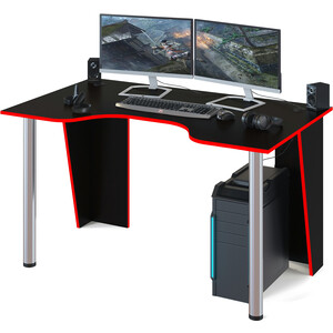 Стол компьютерный СОКОЛ КСТ-18 черный/красный игровой стол футбол dfc
