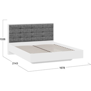 Кровать ТриЯ Тесса Тип 1 (1600) белый жемчуг/рогожка серая 201.004.000