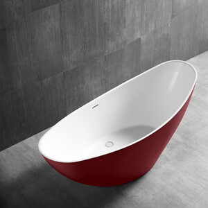 Акриловая ванна Abber 185х80 отдельностоящая красная (AB9233R)