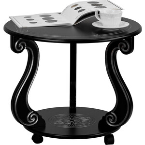 Стол журнальный Мебелик Грация (М) на колесах венге, серебро (П0005554)