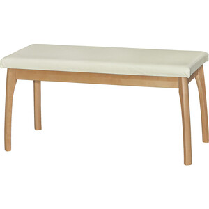 Скамья для прихожей Мебелик мягкая, экокожа крем, каркас бук (П0005673) кресло мебелик вега 10 ткань крем каркас орех