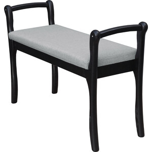 Скамья для прихожей Мебелик с подлокотниками мягкая, серый, каркас венге (П0005682) скамья для прихожей мебелик мягкая экокожа крем каркас лак п0005670