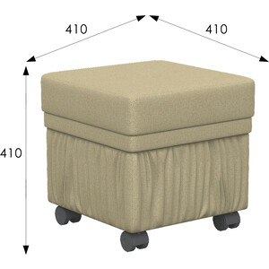 Банкетка Мебелик BeautyStyle 5 с ящиком, на колесах, крем (П0005664)