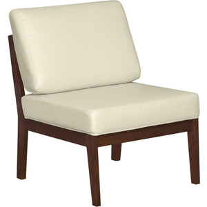 Кресло Мебелик Массив мягкое экокожа крем, каркас орех (П0005656) кресло мебелик массив решетка каркас орех п0005874