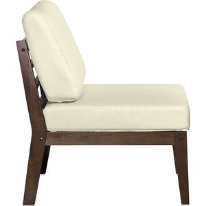 Кресло Мебелик Массив мягкое экокожа крем, каркас орех (П0005656)