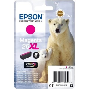 Картридж Epson C13T26334010/4012 для XP-600, XP-605, XP-700, XP-800, пурпурный 26XL MA (cons ink) (C13T26334012)