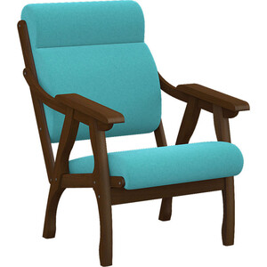 Кресло Мебелик Вега 10 ткань бирюза, каркас орех (П0005652) скамья для прихожей мебелик с подлокотниками массив каркас орех п0005676